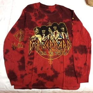 F21 Def Leppard Tie Dye Graphic Long Tee